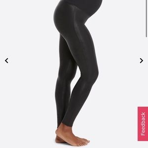 Spanx maternity faux leather pants